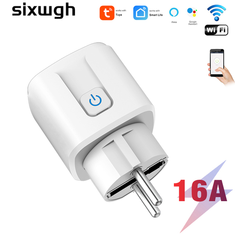 Tuya EU WIFI Smart Socket 16A Adapter Supports  Wireless Remote Voice Control Power Monitor Timer Outlet Plug for Google Home Al ► Photo 1/6