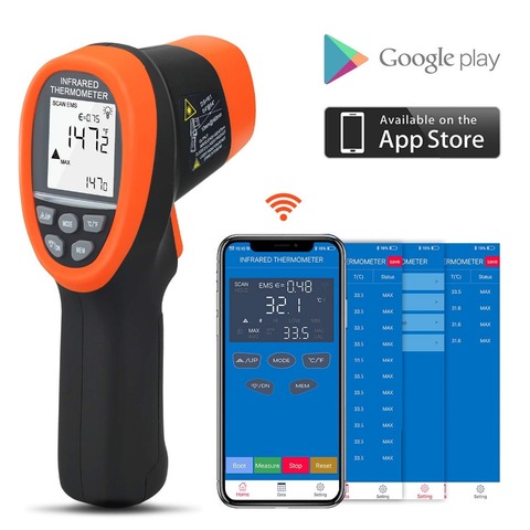 BTMETER BT-985C-APP Digital Non-Contact IR Thermometer -58 to1472℉(-50 to 800℃),Laser IR Temperature Gun with Bluetooth APP ► Photo 1/6