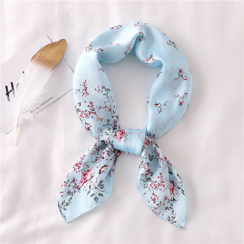 2022 Summer Silk Scarf Square Lady Hair Kerchief Shawls and Wraps Women Scarves Small Size Office Female Print Neck Foulard New ► Photo 1/6