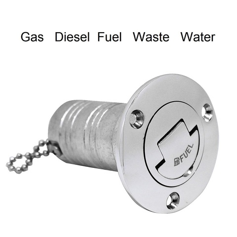 Stainless Steel 316 Deck Filler GAS DIESEL FUEL WASTE WATER 38mm 50mm Mirror Polish Marine Boat Hardware Deck Filler Cap ► Photo 1/6