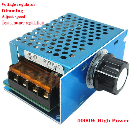 Professional 4000W 220V High Power Voltage Regulators SCR Speed Controller Electronic Voltage Regulator Governor Thermostat ► Photo 1/3