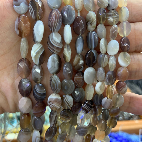 Natural Botswana Agates Stone Beads Faceted Oval DIY Loose Beads For Jewelry Making Beads Bracelets Necklace For Women Gift ► Photo 1/6