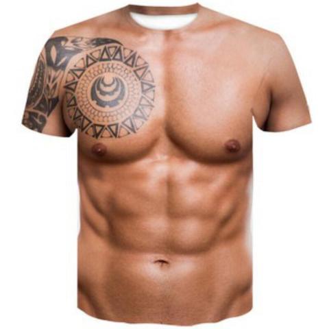 new muscle man printed 3D T-shirt round neck short sleeve ladies T-shirt men casual ladies T-shirt tops ► Photo 1/6