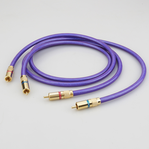 High Quality Pair Van den Hul MC-SILVER IT 65 RCA audio interconnect cable with Gold plated RCA plug ► Photo 1/6
