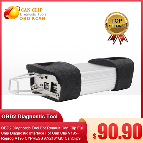 OBD2 Diagnostic Tool For Renault Can Clip Full Chip Diagnostic Interface For Can Clip V195+Reprog V195 CYPRESS AN2131QC CanClip9 ► Photo 1/6