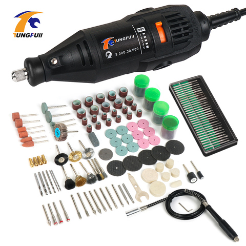 Tungfull Mini Drill 130W Drilling Machine 30000rpm Variable Speed Rotary Tools  Electric Engraver For Dremel 4000 3000 ► Photo 1/6