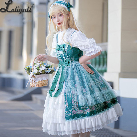 Flowery Fairyland ~ 2022 Vintage Printed Sleeveless Lolita Dress Midi Party Dress ► Photo 1/6