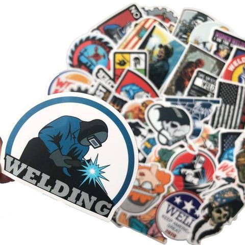 10/50pcs Welding Worker Stickers Cartoon Graffiti Stickers Fashion Luggage Skateboard Waterproof Stickers Car Styling Decals ► Photo 1/5
