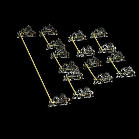 Transparent Gold Plated Pcb screw in Stabilizer for Custom Mechanical Keyboard gh60 xd64 6.25x 2x xd96 xd87 ► Photo 1/6