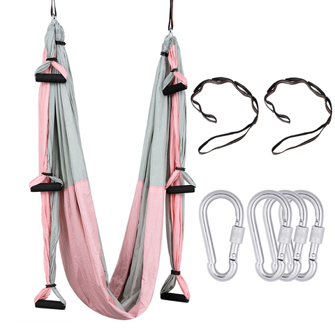 Mix Color Anti-gravity Aerial Yoga Hammock Set with Extension belt and Carry Bag Flying Swing Trapeze Home Gym Hanging Belt ► Photo 1/6