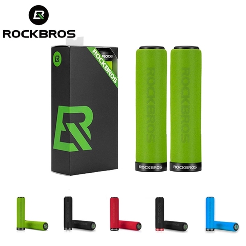 ROCKBROS Cycling Handlebar Bicycle Grips MTB Silicone Sponge Handlebar Grips Anti-skid Shock-absorbing Soft Bike Grips Ultraight ► Photo 1/6