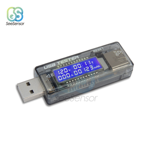USB Tester DC Voltmeter Ammeter 4V~20V Current Volt Meter Charger Capacity Indicator Time Display Mobile Battery Power Detector ► Photo 1/6
