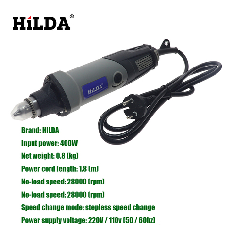 HILDA 400W electric drill grinder accessories mini grinder tool kit rotary tool electric drill engraving machine Electric grinde ► Photo 1/6