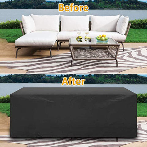 60 Size High Quality Outdoor Patio Waterproof Covers For Furniture Table Sofa Cover  210D Oxford Cloth Black Dust Cover ► Photo 1/6