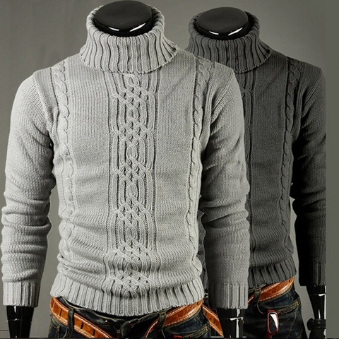 Warm Turtleneck Sweater Men  Pull Homme Casual Pullovers Male Outwear Slim Knitted Sweater ► Photo 1/6