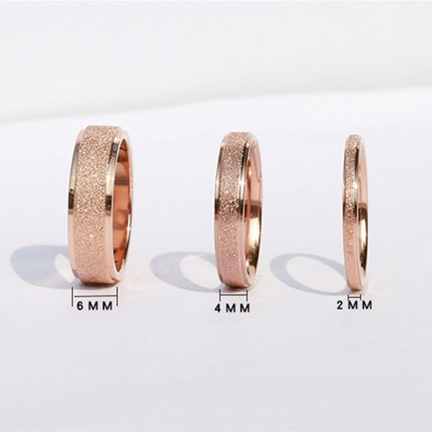 High quality Fashion Simple Scrub Stainless Steel Women 's Rings 4 mm Width Rose Gold Color Finger Gift For Girl Jewelry kk001-1 ► Photo 1/6