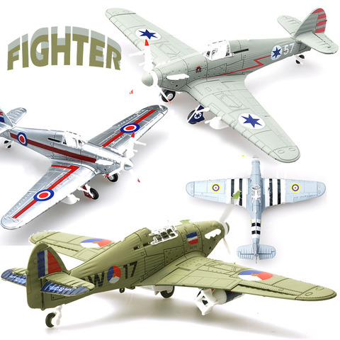 1Pcs  Random Color 1/48 Assemble Simulation Fighter Model Toys Building Tool Sets Aircraft Diecast War-II Hurricane Fighter ► Photo 1/6