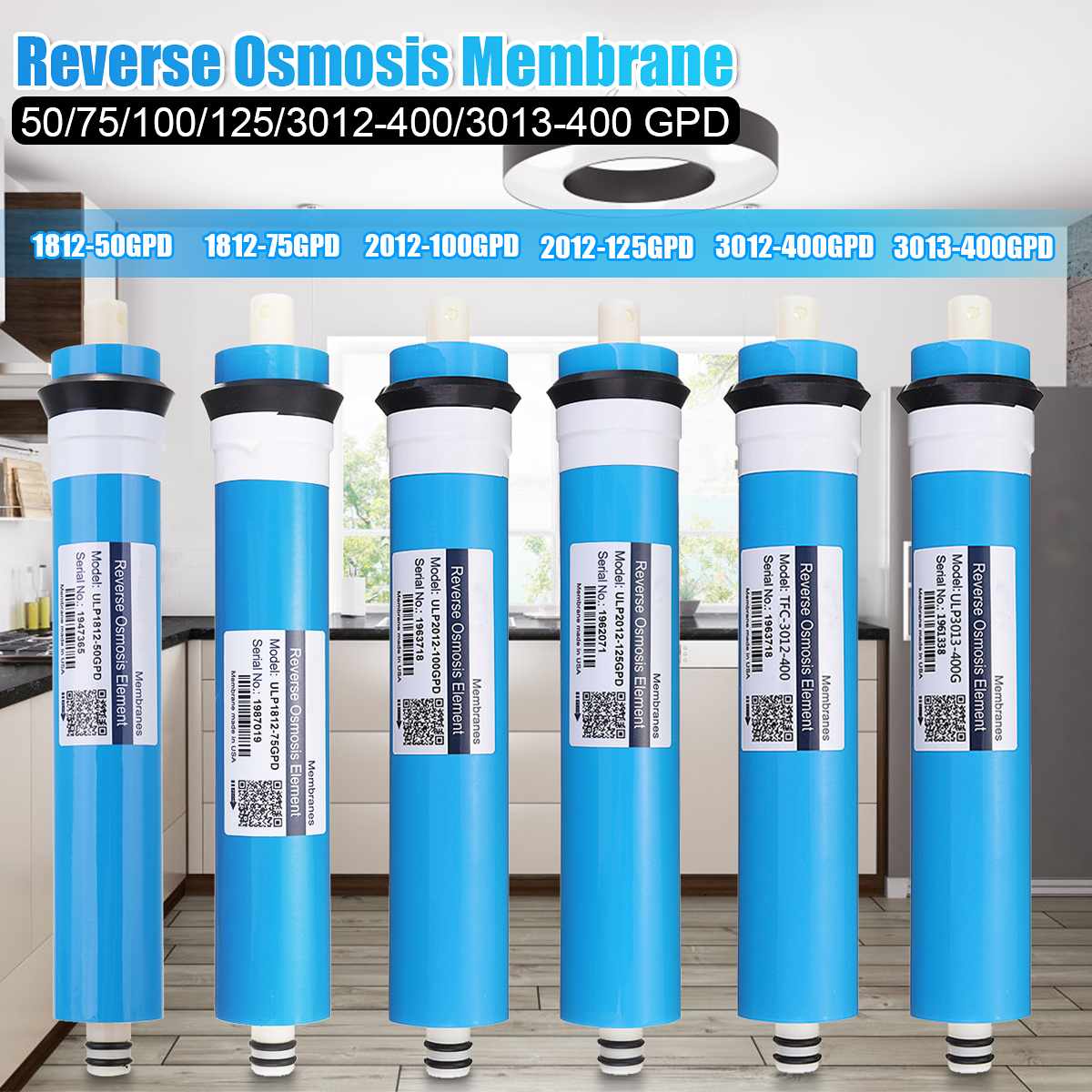 Home Kitchen Reverse Osmosis RO Membrane Replacement Water System Filter Purifier Water Drinking Treatment 50/75/100/125GPD ► Photo 1/6