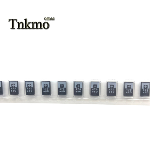 50PCS 2R5TPE470M9 470 2.5V 470UF SMD Tantalum Capacitor New and original ► Photo 1/5