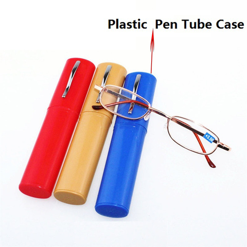 Presbyopic Reading Unisex Glasses with Pen Tube Case Portable Glasses Metal Case Spring Hinge Eyeglasses Vision Care +1.0 To+4.0 ► Photo 1/6