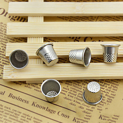 10Pcs/set Metal Finger Thimble Tailor Silver Sewing Grip Shield Protect Sewing Tool Pin Needle Craft Tools Finger Tip Protection ► Photo 1/4