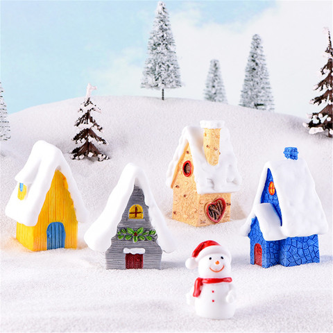 1 PC Happy New Year Micro Cute House Ornaments For Christmas Home Decoration Colorful Candy Villa Party Adorment Free Shipping ► Photo 1/5