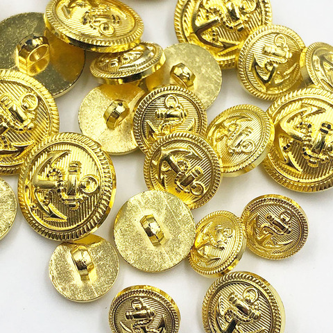 20PCS/pack 13/15/20MM Gold Anchor Buttons Plastic Sewing Accessory Shank Button Garment Clothing PH336 ► Photo 1/4