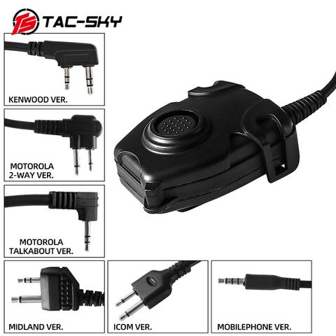 TAC-SKY tactical headset u94  PELTOR PTT button walkie-talkie headset plug adapter Airsoft radio military shooting earmuffs use ► Photo 1/6