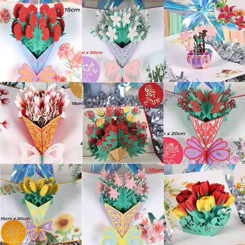 3D Pop UP Happy Birthday Greeting Invitation Cards Laser Cut Rose Flower Card Boy Friend Gift Soccer Club Miniatures Postcard ► Photo 1/6