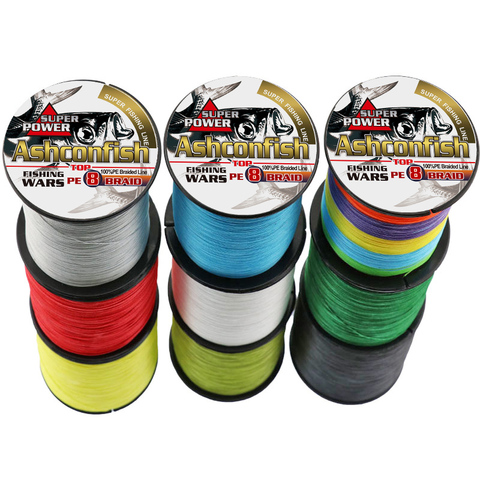 Braided Fishing Line - 8 Strands 6-300LB PE Braid - Gray, ashconfish braided  