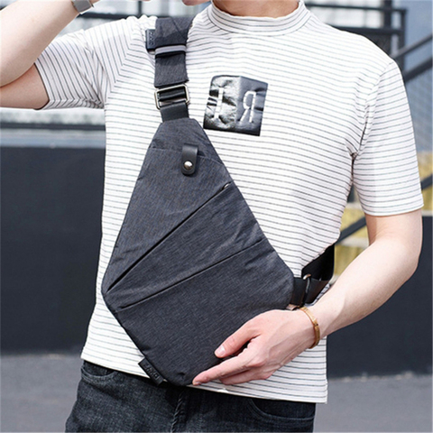 Man Thin Personal Pocket Bag Holster Tactical Shoulder Sling Vintage Crossbody Bags Outdoor Zipper Anti-theft Chest Bags ► Photo 1/6