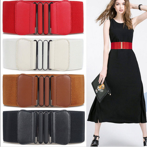 Fashion Brand Waist Belts Women Lady Solid Stretch Elastic Wide Belt New Dress Adornment For Women Waistband ► Photo 1/6