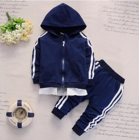 2022 Spring Baby Casual Tracksuit Children Boys Girls Hooded Jacket Pants 2Pcs Kids Suit Cotton Infant Clothing Sport Sets CLOTH ► Photo 1/6