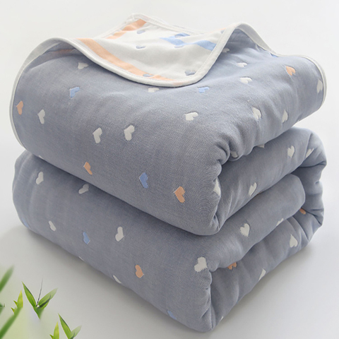 Soft Breathable Baby Blanket Newborn Products 6 Layers Muslin Cotton Growth Baby Quilt Newborn Baby Bath Swaddle Wrap 90*110cm ► Photo 1/6