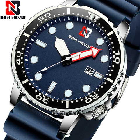 Ben Nevis Fashion Military Men's Watch Quartz Date Silicone Strap Waterproof Outdoor Sport Watch For Man relogios masculino ► Photo 1/6