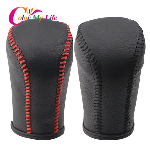 Color My Life Leather Gear Shift Collars Fit for Toyota Corolla Rav4 Rav 4 2014 - 2022 Accessories AT Gear Head Shift Knob Cover ► Photo 1/6
