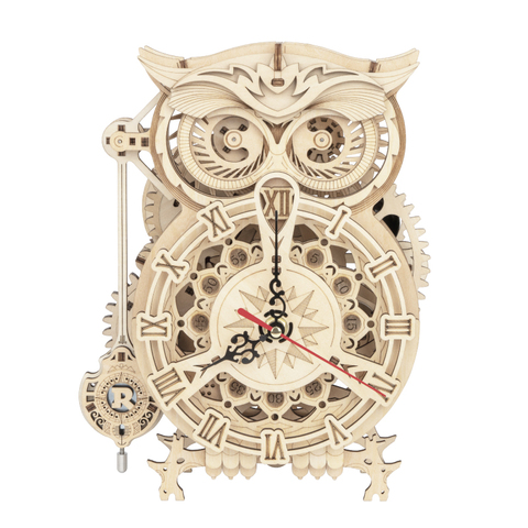 Robotime ROKR 3D Wooden Puzzle Owl Clock Model Building Kit Toys for Children Kids Boys LK503 ► Photo 1/6