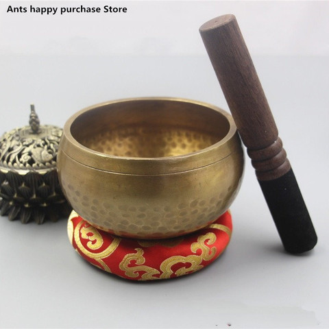 Nepal handmade Buddha Tibet bowl bowl ritual music therapy copper chime copper Tibetan Singing Bowl ► Photo 1/6