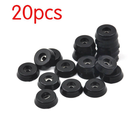 20pcs Anti slip furniture legs Feet Black Speaker Cabinet bed Table Box Conical rubber shock pad floor protector Furniture Parts ► Photo 1/6