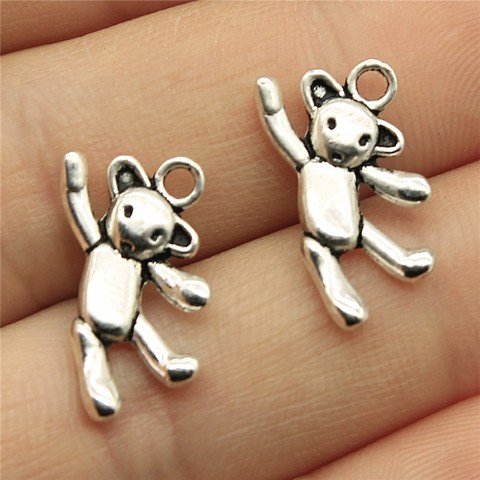 WYSIWYG 10pcs 19x10mm Cute Bear Charm Kawaii Bear Charms Dancing Bear Charms Vintage DIY Accessories For Jewelry Making ► Photo 1/1