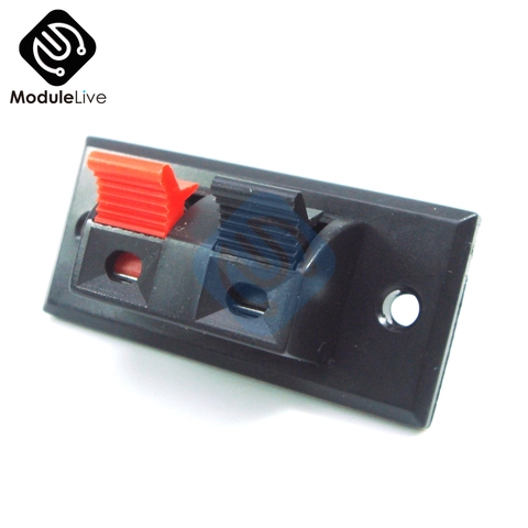 2PCS 2Terminal Speaker Connector Plate 2 Way Spring Push Release Connector Speaker Terminal Strip Block ► Photo 1/6