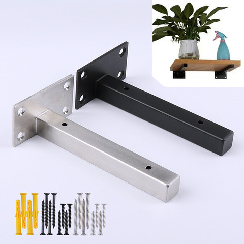 2pc 10-35cm steel bracket wall mounted convertible shelf and table T type Heavy support carrier rod metal furniture fittings ► Photo 1/6