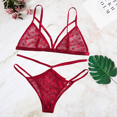 LOPNT New sexy lingerie bras for women Breathable brassiere Sexy polka dot mesh bra set beautiful lingerie women's underwear bh ► Photo 1/6