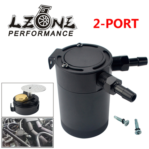 Universal Oil Catch Can Compact Baffled 2-Port Aluminum Reservoir Oil Catch Tank Fuel Tank Parts Two hole breathable Kettle TK91 ► Photo 1/6