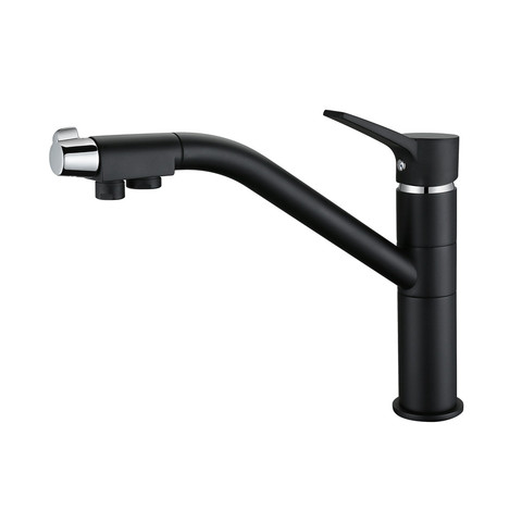 High Quality Wholesale 360 Swivel Chrome Or Matte Black 3 Way Drink Faucet RO Water Tap Kitchen Faucet Tri Flow Reverse Osmosis ► Photo 1/6