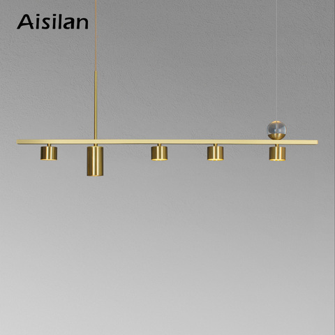Aisilan led chandelier modern all copper dining room light luxury bar Nordic home creative spot pendant lamp ► Photo 1/6