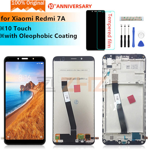 Original for Xiaomi Redmi 7A LCD display touch screen digitizer Assembly + frame for redmi 7a display replacement repair parts ► Photo 1/6