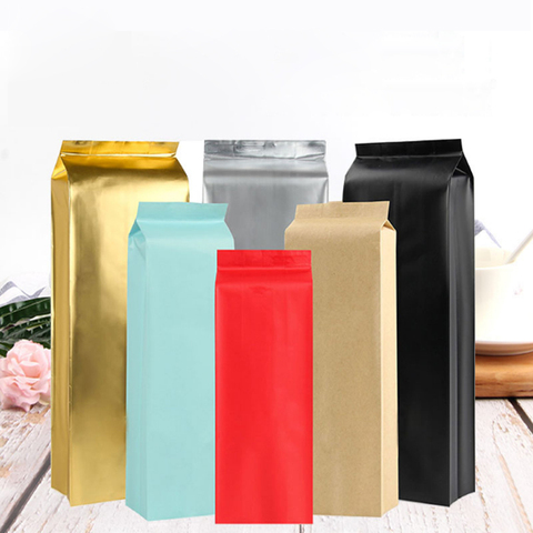 Aluminum Foil Bag for Coffee Tea Packaging Bags Side Gusset Sealed Food Storage Bags 50pcs/lot ► Photo 1/4