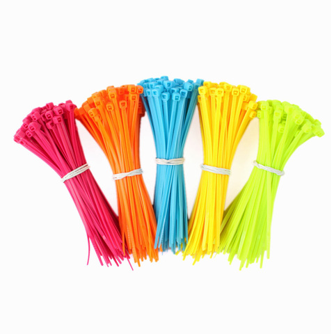 100PCS Mixed Color Plastic Cable Ties Strap Fasten Tie 102mm X 2mm Zip Tie Cable Wire Tidy ► Photo 1/6