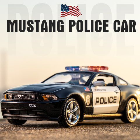 1:32 Alloy Car 2006 Ford Shelby Mustang GT350 Policecar Modle 911 Alloy Toy Car Models Diecast Metal Vehicle Model Cars Toys For ► Photo 1/5